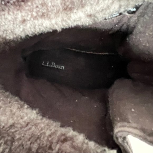 L.L. Bean Quilted Winter Snow Boots Faux Fur Lined Mid Calf Lace Up Booties - Picture 10 of 16